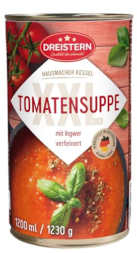 DREISTERN Tomatensuppe 1200g | Mit Ingwer verfeinert | Suppe in recyclebarer Konservendose | Lange Haltbarkeit dank natürlicher Konservierung | Hausmacher Qualität von DREISTERN