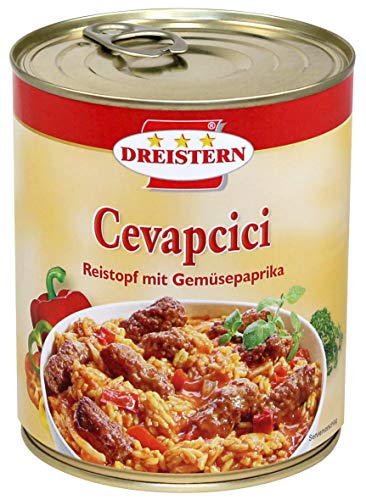 Dreistern Cevapcici Reistopf mit Gemüsepaprika 800g Ringpull-Dose von DREISTERN