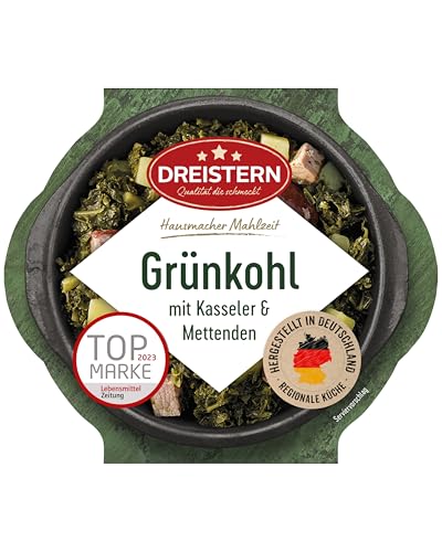 DREISTERN Grünkohl 400g I Mit Gemüse & Kartoffeln I Herzhaftes Fertiggericht in Mikrowellenschale I Lange Haltbarkeit dank natürlicher Konservierung I Hausmacher Qualität von DREISTERN