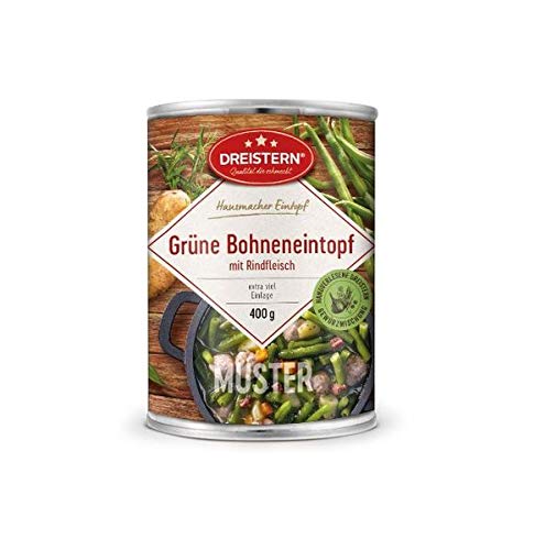 Dreistern Hausmacher Grüne Bohneneintopf mit Rindfleisch 4x400gr Dose von DREISTERN