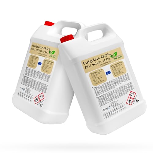 2X5L Essigsäure 49.99% Premium Qualität Essigessenz 50 Prozent (10L) von DTP-SOFT