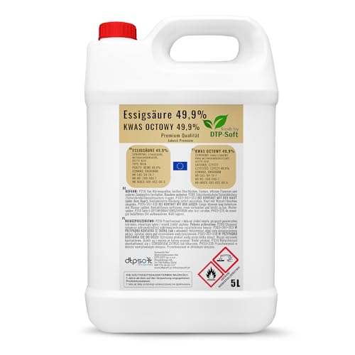 Essigsäure 49.99% Premium Qualität Essigessenz 50 Prozent (5L) von DTP-SOFT