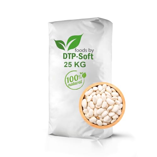 Weiße Bohnen getrocknete Bohnen Hülsenfrüchte White Beans (25KG) von DTP-SOFT