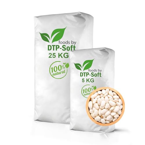 Weiße Bohnen getrocknete Bohnen Hülsenfrüchte White Beans (30KG) von DTP-SOFT