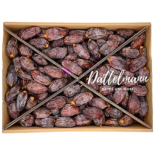 Medjool Datteln 5kg – groß & weich – naturbelassen mit Stein ohne Zuckerzusatz – karamellig süß & ballaststoffreich – Premiumqualität frisch verpackt Medjool Datteln 5kg – groß & weich – naturbelassen mit Stein ohne Zuckerzusatz – karamellig süß & ballaststoffreich – Premiumqualität frisch verpackt von Dattelmann Fine Food & More