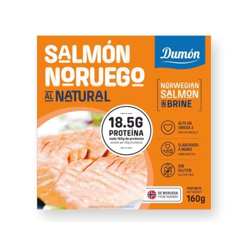 12 Einheiten norwegischer Lachs in ihrem eigenen Wasser. 160 g pro Portion. Reich an Protein und Omega 3 von DUMON