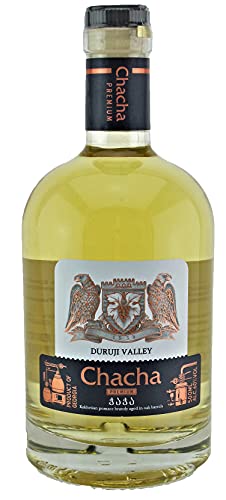 Georgischer Tresterbranntwein CHACHA 60%, 6 Monate in Eichenfass gereift, 0,5L, Rkatsiteli Rebe, Region Kakhetien, Georgien von DURUJI VALLEY