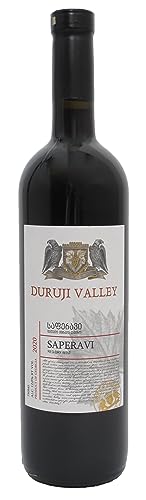 Georgischer Wein SAPERAVI Duruji Valley, rot, trocken, 12 Monate in Eichenfass gereift, 0,75L, Region Kakhetien, Georgien von DURUJI VALLEY
