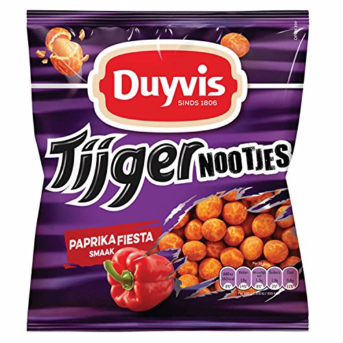 Duyvis Tijgernootjes Paprika Fiesta - 280g Erdnüße im Teigmantel Holländische Nüße von DUYVIS