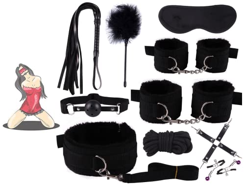 Schwarzes 10-teiliges Kunstfell-Plüschset, Paar-Yoga-Indoor-Freizeitset Schwarzes 10-teiliges Kunstfell-Plüschset, Paar-Yoga-Indoor-Freizeitset von DYNLAB
