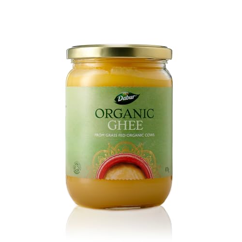Dabur Organic Ghee 470 g – Organisches Butterfett für einen reichen Geschmack und eine geschmeidige Textur, ideal für Kochliebhaber und gesunde Ernährung von Dabur