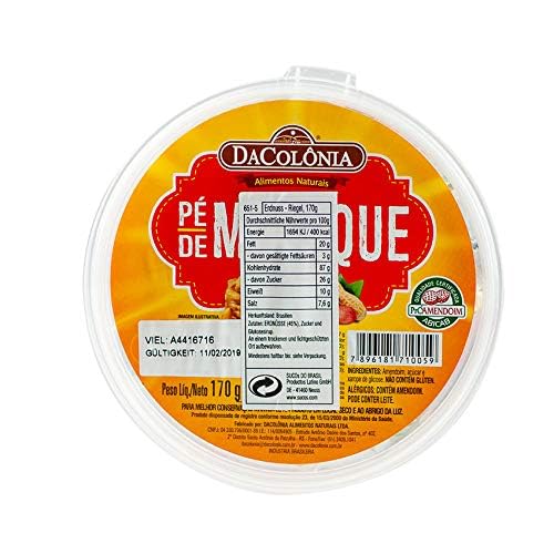 Erdnuss-Riegel, Plastikdose 170g - Pé de Moleque DACOLONIA 170g von Dacolônia