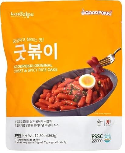Mealkit-Topokki Rice cake, Reiskuchen, Tteokbokki, Korean Street food, Ricenoodles with Sauce, for two persons, middle spicy, Made in Korea, 1x363g Mealkit-Topokki Rice cake, Reiskuchen, Tteokbokki, Korean Street food, Ricenoodles with Sauce, for two persons, middle spicy, Made in Korea, 1x363g von Dae joo