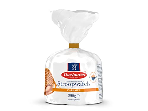 Daelmans Karamell-Stroopwafels - Box mit 8 Beuteln - 290 Gramm pro Clipbeutel - 10 Karamell-Stroopwafels pro Clipbeutel (80 Kekse) von Daelmans