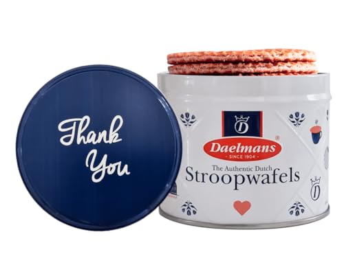 Daelmans Stroopwafel Dose Thank You - Box mit 12 Dosen - 230 Gramm pro Dose - 8 Stroopwafels pro Dose (96 Stück) von Daelmans