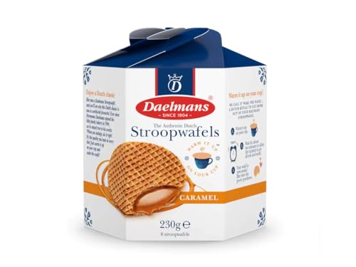 Daelmans Stroopwafels - Karamell Stroopwafels - 230 g pro Hexa Box - Autentische Holländische Karamell Waffel - Stroopwaffeln von Daelmans