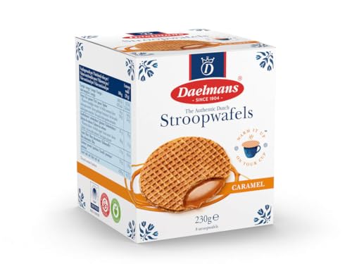 Daelmans Stroopwafels - Karamell Waffeln - 230 g in der Cube - Authentische Holländische Karamell Waffel - Stroopwaffeln von Daelmans