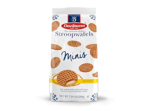 Daelmans Stroopwafels - Mini Honig Waffeln - 25 x 8 gram im Bodenbeutel - Autentische Holländische Honig Waffel - Stroopwaffeln von Daelmans