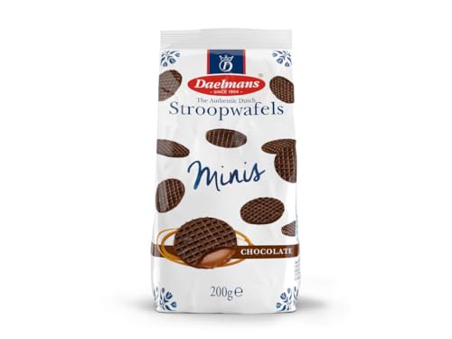 Daelmans Stroopwafels - Mini Schokolade Waffeln - 25 x 8 gram im Bodenbeutel - Autentische Holländische Schokolade Waffel - Stroopwaffeln von Daelmans