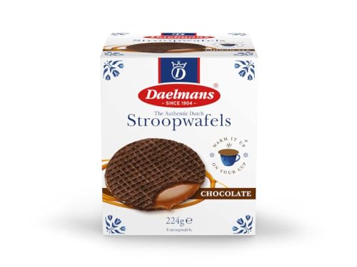 Daelmans Stroopwafels - Schokolade Karamell Waffeln - 230 g pro Cube Dose - Authentische Holländische Karamell Waffel - Stroopwaffeln von Daelmans
