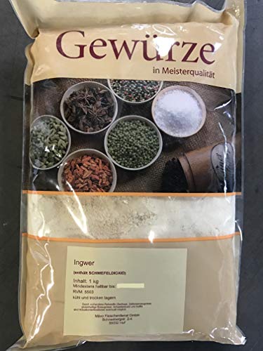 Ingwer 1 Kg gemahlen 1A Spitzenqualität sehr hohes Aroma, auch für Ingwertee von Dagema eG