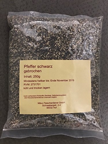 Pfeffer schwarz gebrochen, geschrotet 250 gr. Premiumqualität von Dagema eG