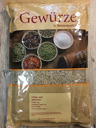 Pfeffer weiß geschrotet, gebrochen 1 Kg Beutel 1A Spitzenqualität Pfeffer weiß geschrotet, gebrochen 1 Kg Beutel 1A Spitzenqualität von Dagema eG