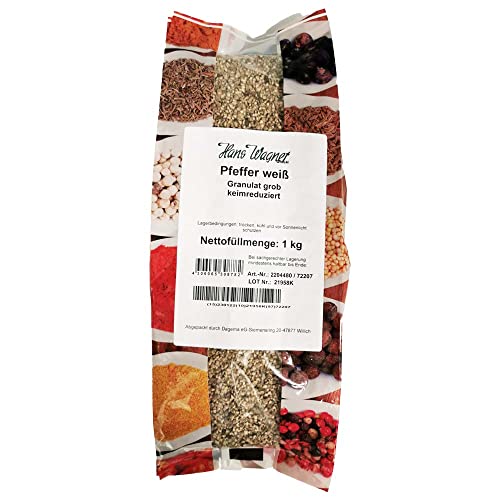Pfeffer weiß grob granuliert 1 kg Beutel Pfeffer weiß grob granuliert 1 kg Beutel von Dagema