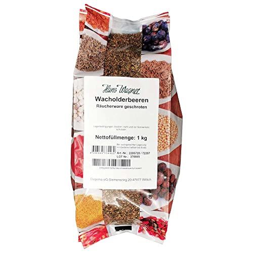 Wacholderbeeren geschrotet 1 kg Beutel Wacholderbeeren geschrotet 1 kg Beutel von Dagema
