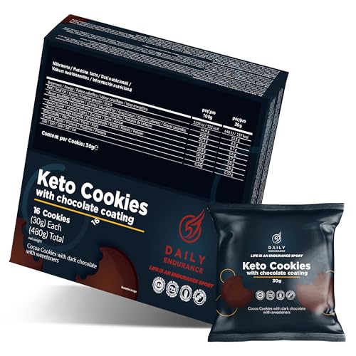 Keto Cookies Zuckerfrei - 16 Keto Kekse Ohne Zucker - Schokoüberzug - Keto Cookie - Keto Snack - Keto Low Carb Kalorienarme Ketogene Lebensmittel & Paleo - 480g - Daily Endurance Keto Cookies Zuckerfrei - 16 Keto Kekse Ohne Zucker - Schokoüberzug - Keto Cookie - Keto Snack - Keto Low Carb Kalorienarme Ketogene Lebensmittel & Paleo - 480g - Daily Endurance von Daily Endurance