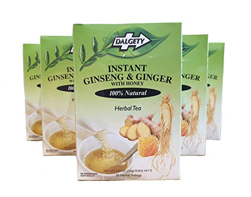 Dalgety Instant Ginseng & Ingwer Kräutertee 108 Teebeutel mit 100% natürlichen Kräutern, maximale Stärke, 6 Stück (6 x 40 g) von Dalgety