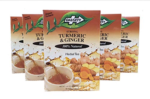 Dalgety Kurkuma & Ingwer Tee 108 Teebeutel mit 100% natürlichen Kräutern, maximale Stärke, 6er Pack - 108 Teebeutel von Dalgety