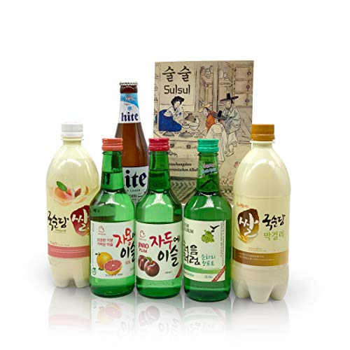Sulsul Box mit 6 koreanischen alkoholischen Getränken - Ausgewählter Mix aus vielseitigen Getränke-Spezialitäten aus Korea von KONGZEE