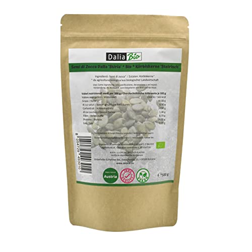 ZeroCal - Dalia Bio Steirische Kürbiskerne BIO - roh und unbehandelt, 500 g von ZeroCal - Dalia