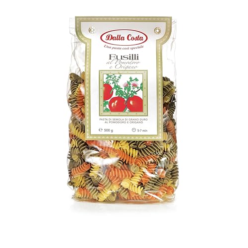 Dalla Costa Fusilli dreifarbig mit Tomaten und Oregano Sparpack 12 x 500 Gramm von Dalla Costa