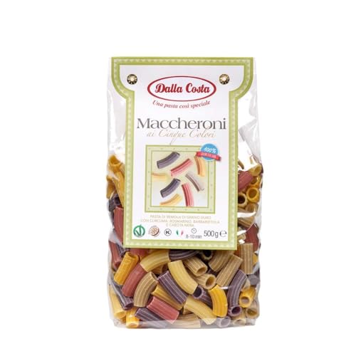 Dalla Costa Maccheroni in fünf Farben mit Kurkuma, Rosmarin, Rote Beete und Schwarzer Karotte. Made in Italy. Sparpackung 12x500 Gramm Dalla Costa Maccheroni in fünf Farben mit Kurkuma, Rosmarin, Rote Beete und Schwarzer Karotte. Made in Italy. Sparpackung 12x500 Gramm von Dalla Costa