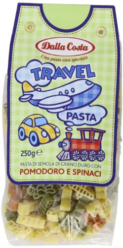 Dalla Costa Travel Pasta Flugzeug LKW PKW mit Tomate und Spinat, 6er Pack (6 x 250 g) von Dalla Costa