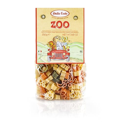 Dalla Costa Tricolor Zoo Pasta mit Tomaten und Spinat Sparpack 12 x 250 Gramm von Dalla Costa