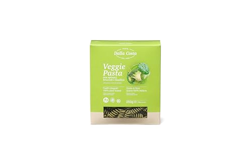 Dalla Costa Vegane Nudeln Fusilli Vollkorngrieß mit Spinat, Brokkoli und Basilikum Sparpaket 8x250 Gramm von Dalla Costa