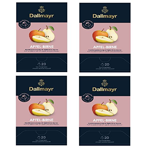 4 x Dallmayr Apfel Birne Früchtetee 20 Tee Pyramiden x 3,5g von Dallmayr