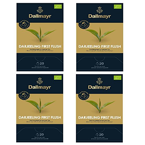 4 x Dallmayr First Flush Darjeeling BIO Schwarzer Tee 20 Pyramiden a 2,5g von Dallmayr