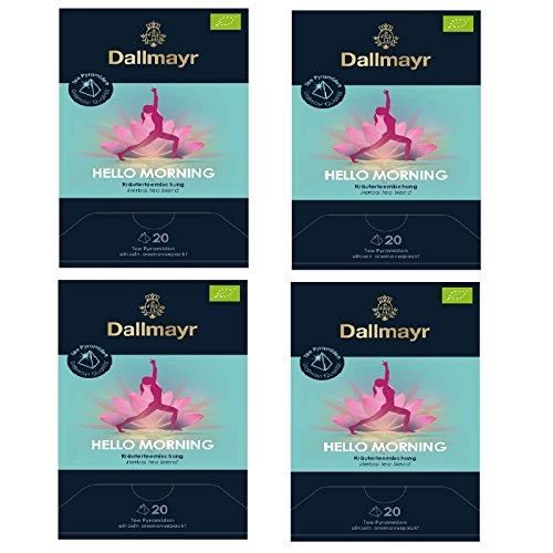 4 x Dallmayr Hello Morning Bio Kräutertee 20 Pyramiden x 2,5g von Dallmayr