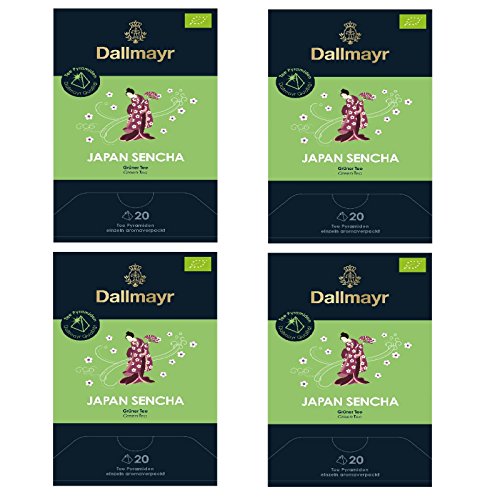 4 x Dallmayr Japan Sencha grüner Tee Bio 20 Pyramiden 2,5g von Dallmayr