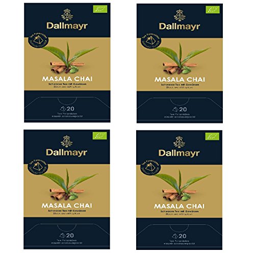 4 x Dallmayr Masala Chai Bio Schwarzer Tee 20 Pyramiden x 3g von Dallmayr