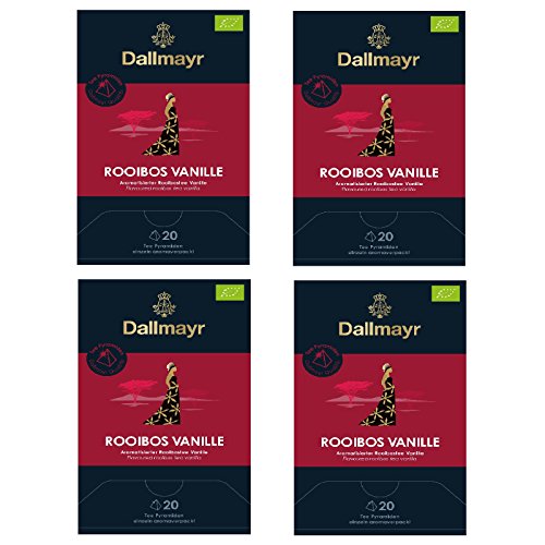 4 x Dallmayr Rooibos Vanille Tee Bio 20 Pyramiden x 2,5g von Dallmayr