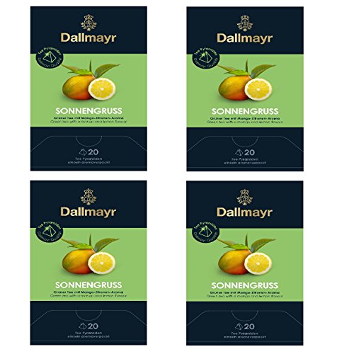 4 x Dallmayr Sonnengruss Grüner Tee 20 Pyramiden x 2,5g von Dallmayr