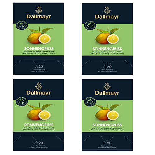 4 x Dallmayr Sonnengruss Grüner Tee 20 Pyramiden x 2,5g von Dallmayr