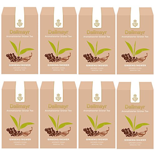 Dallmayr Aromatisierter Grüntee - China Sencha Ginseng - Ingwer, 8er Pack (8 x 100 g ) von Dallmayr