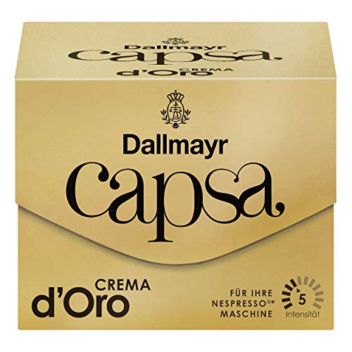 Dallmayr Capsa Crema d'Oro, Nespresso Kompatibel Kapsel, Kaffeekapsel, Röstkaffee, Kaffee, 100 Kapseln von Dallmayr
