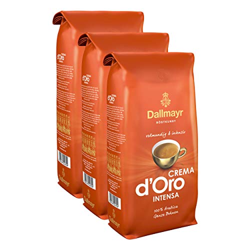 Dallmayr Crema d'Oro Intensa Kaffee, Bohnenkaffee, Röstkaffee, ganze Bohnen, Kaffeebohnen, 3 x 1000 g von Dallmayr